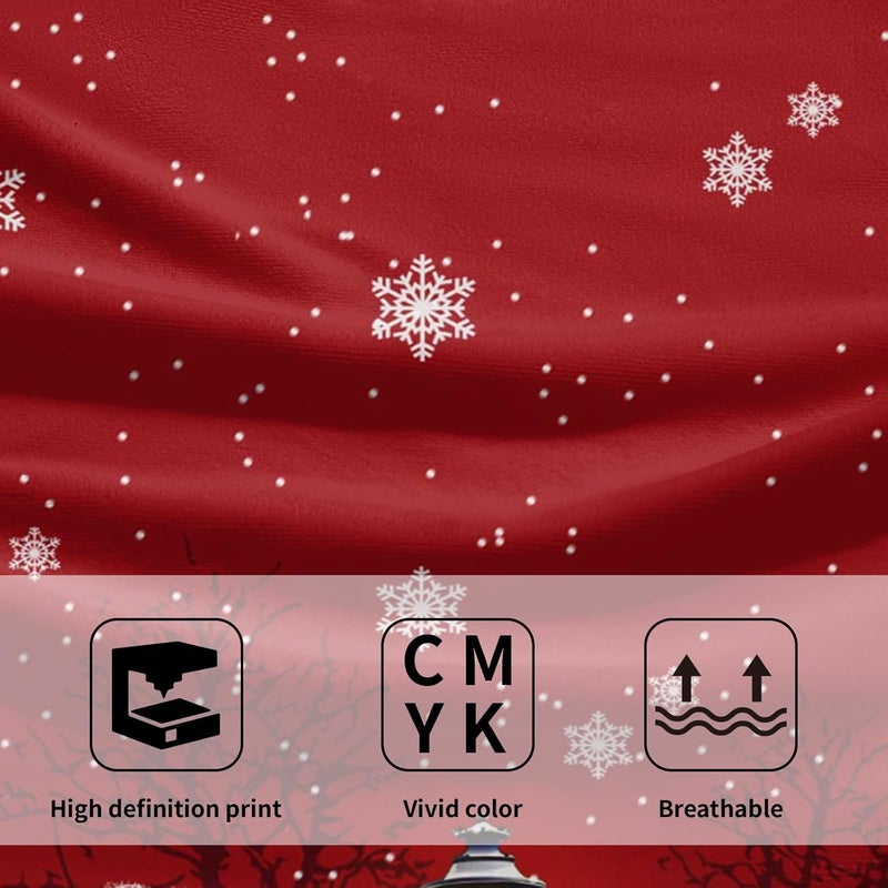 Granbey Christmas Snowman Red Dish Towels Winter Snow Bathroom Hand Towels 28.3x14 Inch Set of 2 Cute Snowman Snowflake Decorative Bath Towel for Kitchen Gym Spa Hotel - Image 3